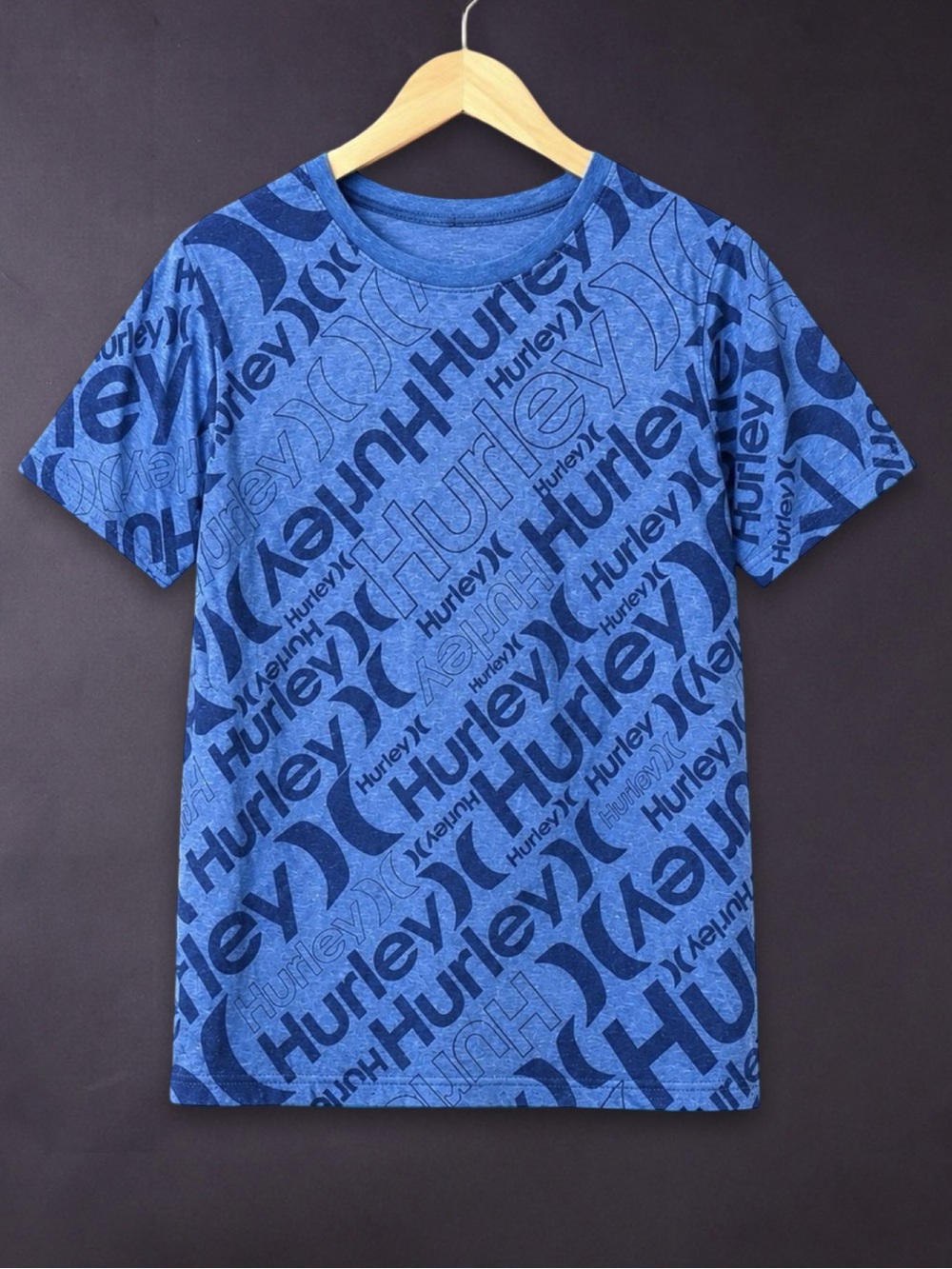 Boys HURLEY Blue Allover Logo Graphic T-Shirt Size L (12–13 Years) 5/$25
